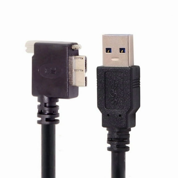 Chenyang CY 3.0M 90 Degree Right Angled Micro USB Screw Mount to 3.0 Data Cable for Industrial Camera