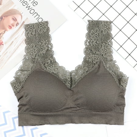 

Alrise Green Bras for Women Women s New Sexy Lace Bra Without Steel Ring Underwear