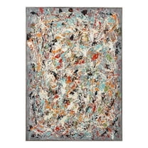 Maklaine Organized Chaos Wood Plastic Hand Painted Canvas in Multi-Color