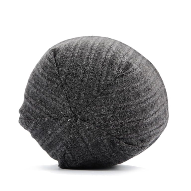 Gray Womens Winter Knit Slouchy Beanie Hat Cotton Furry  display picture 1