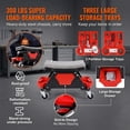 thumbnail image 3 of 300 lbs Capacity Rolling Mechanic Stool, Heavy Duty Seat with Drawer & 3 Slide-Out Tool Trays, 4" Wheels, 3 of 5