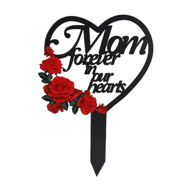 Marcador de tumba conmemorativo Estaca de jardín Flor Decorativa Corazón del recuerdo para mamá