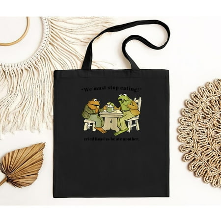 vintage Frog and Toad We Must Stop Eating Cried Toad As He Ate Another Vintage Tote Bag-TH20514