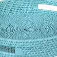 thumbnail image 2 of Benzara BM177190 Handcrafted Rattan Lombok Coast Tray - Blue, 2 of 5