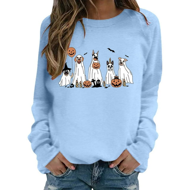 HUITKMM Chandail à Capuchon pour Femmes, Col Rond, Imprimé de Lettres, Chandail Léger, Doux, Chandail Décontracté, Blouse à Manches Longues pour un Confort Quotidien L