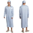 thumbnail image 6 of YiZYiF Men's Striped Loose Sleepwear Long Sleeve Sleep Robe Night Pajama Set with Sleeping Cap Type C L, 6 of 7