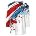 thumbnail image 5 of MORESEC Women's 4th of July Plus Size Graphic T-Shirt 3/4 Sleeve Round Neck Casual Tee Independence Day Patriotic Top Holiday Vacation Fashion Clothes, White 5XL, 5 of 5