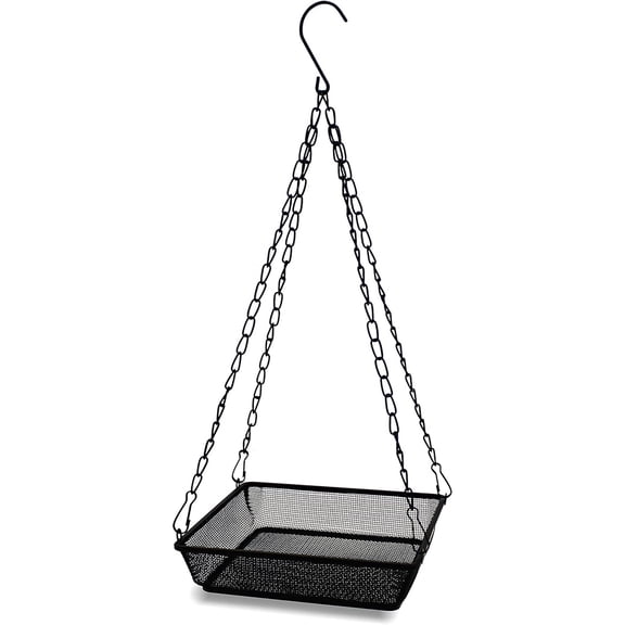 Fangsheng Hanging Bird Feeder Tray Platform Metal Mesh Seed Tray for Bird Feeding Outdoor Garden Decoration