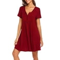 thumbnail image 3 of Julyccc Robe Mini de Maternité et d'Allaitement pour Femmes, Grossesse, Col en V, à Boutons, 3 of 4