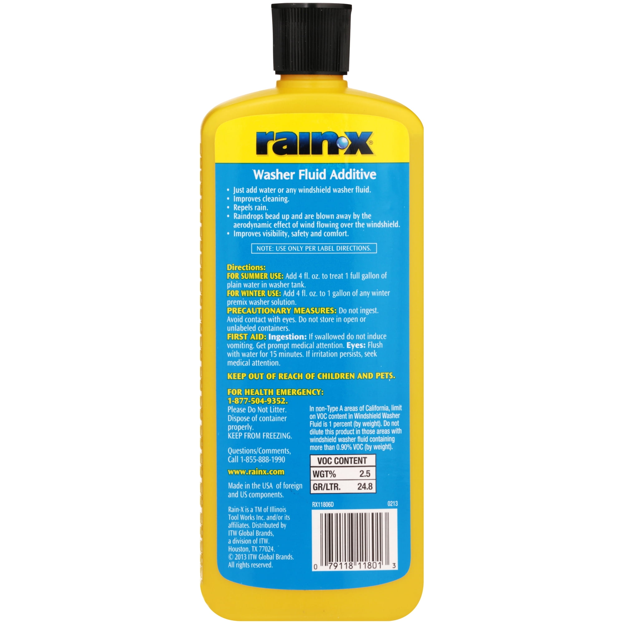  Rain-X RX11806D Washer Fluid Additive, CtqQyo 10 Pack (16.9 fl.  oz.) : Automotive