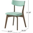 thumbnail image 4 of Chazz Mid-Century Fabric Dining Chairs with Natural Walnut Finished Frame, 2-Pcs Set, Mint / Natural Walnut Finish, 4 of 9
