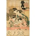 thumbnail image 2 of Utagawa Kunisada (Toyokuni III) 17x24 Black Ornate Framed Double Matted Museum Art Print Titled: Young Women in a Theater Balcony (circa 1820s), 2 of 5