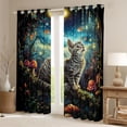 thumbnail image 2 of Feelyou Cat Kitten Curtains Pack of 2 (52x84 Each), Mushroom Stars Galaxy Window Curtains, 2 of 6
