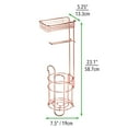 thumbnail image 6 of mDesign Steel Free Standing Toilet Paper Holder Stand and Dispenser - Rose Gold, 6 of 7