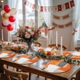 thumbnail image 5 of Burnt Orange Gray Round 15 Inch Placemats Set of 2, Modern Abstract Oil Painted Geometric HeatResistant Non Slip Place Mats for Dining Table, Wipeable Braided Kitchen Table Mats for Housewarming, 5 of 9