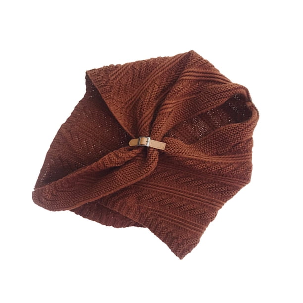 Minnieouse Mantón de viaje de invierno para mujer, chal para banquete, niñas, Color sólido, pañuelo informal para el cuello, capa de diseño Simple para Abrigos y chamarras Marrón Minnieouse AP013111-04