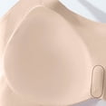 thumbnail image 7 of VONCOS Womens Seamless Wireless Bra Bralette T-Shirt Bra Molded Cups Ribbed Adjustable Straps Nylon Spandex Beige,Size L, 7 of 7