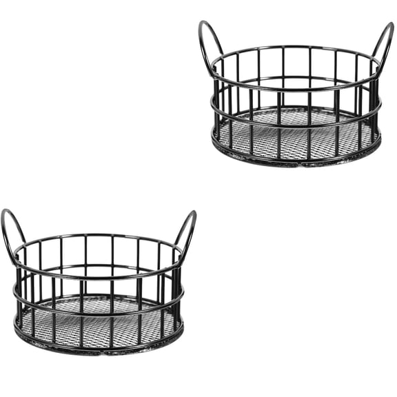 MLINS 2pcs Round Storage Basket Multi-use Storage Basket Tabletop Makeup Organizing Basket for Home