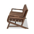 thumbnail image 2 of Baxton Studio Rovelyn Ferme Simili Cuir et Bois Canapé en Brun Noyer, 2 of 10