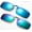 2 PK Green & Blue, variant on Newbee Fashion - Polarized Clip-On Flip Up Metal Clip Sunglasses Multi Purpose Polarized Lenses (Glasses not included) Green Flash Mirror