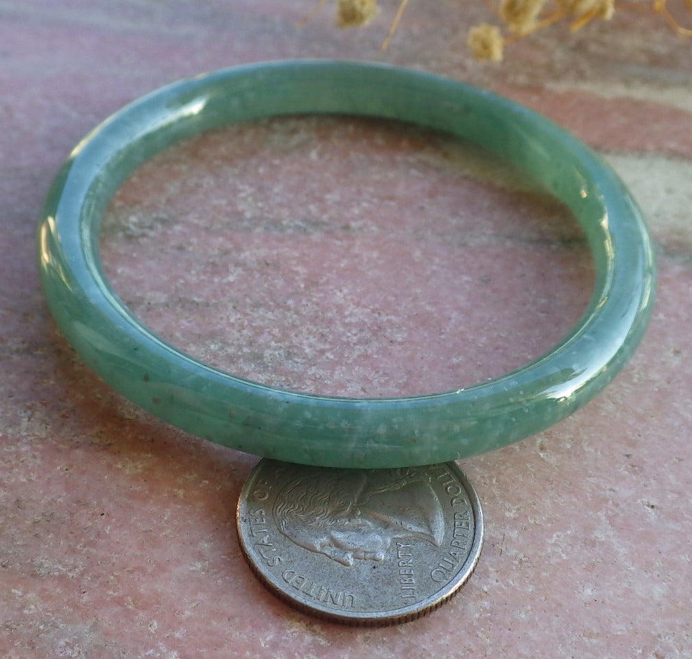 Icy Green Natural A JADE Jadeite Circle Bangle Bracelet 58 mm 685151 TN