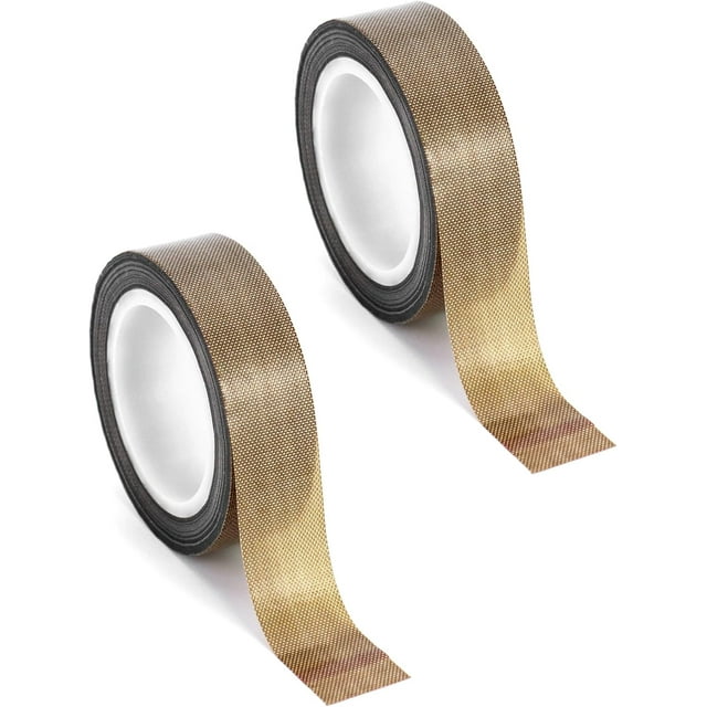 2pcs 0.12mm thickness Teflon tape adhesive PTFE glass cloth tape, high temperature tape -196~300℃, 19mm x 10M