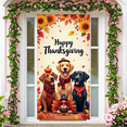 thumbnail image 4 of Autumn Leaves Thanksgiving Banner Cartoon Dogs Harvest Turkey for Fall Celebration Family Gathering Indoor Decoration, 4 of 8