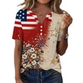 thumbnail image 4 of MEICHEN Summer Usa 250th Anniversary Tops for Women Casual Print Blouses Patriotic Graphic Tees Short Sleeve V Neck T Shirt, 4 of 6