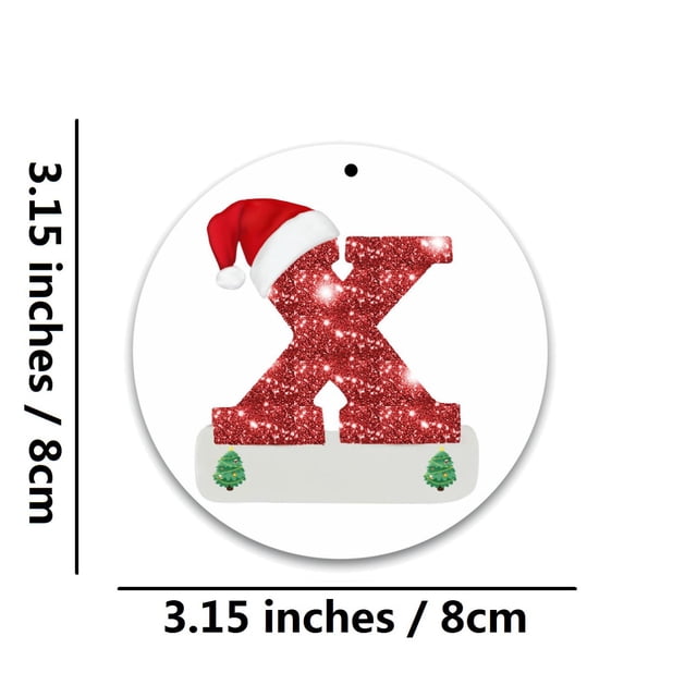 Christmas Tree Ornaments Personalized Acrylic Alphabet Hanging Decorations 3.15 in 1 Pack