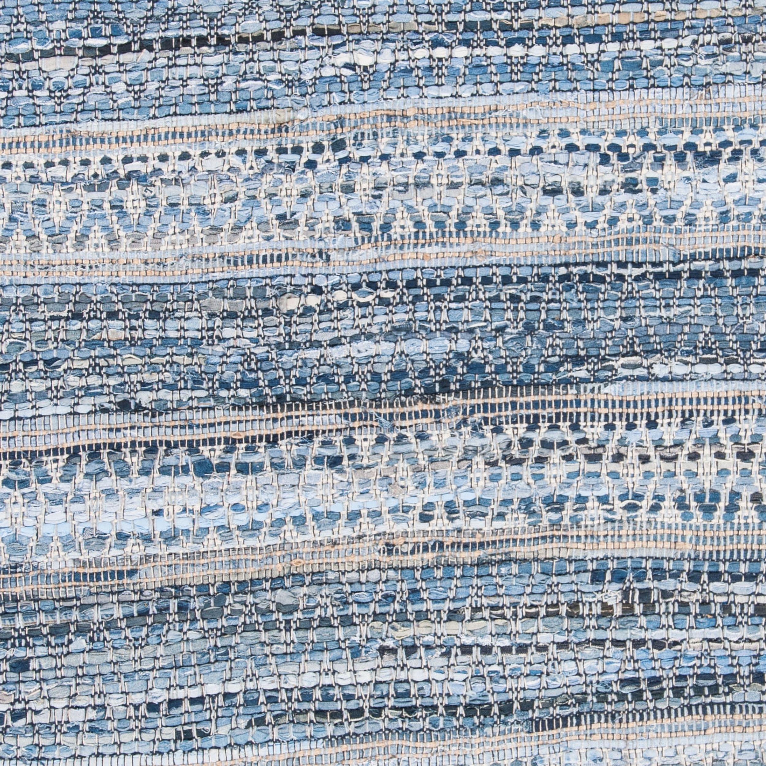 SAFAVIEH Montauk Nicholas Braided Striped Area Rug, Blue, 5' x 8'
