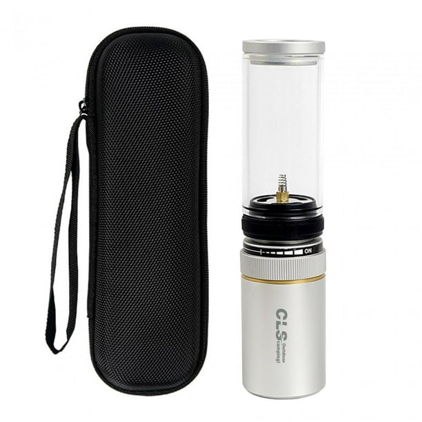 Luz de camping, lámpara de tanque de gas para exteriores, luz compacta para tienda de campaña con estuche de almacenamiento, luz de gas Gris-plata
