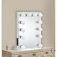 thumbnail image 6 of Benjara 24 Inch Modern Lighted Mirror, 2 Power Outlets, 12 Bulb Sockets, White, 6 of 6
