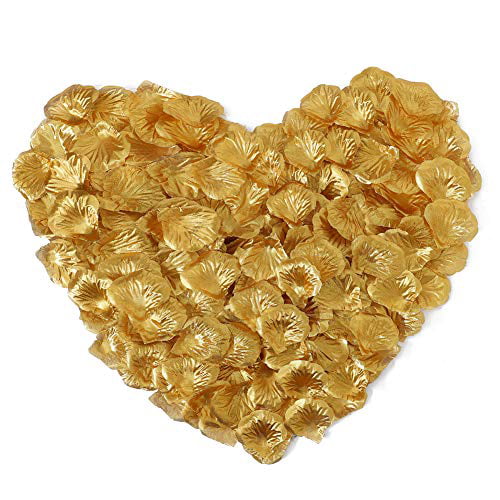 APICCRED 2000 PCS Artificial Silk Flower Rose Petals for Bridal Wedding Party Decoration Yellow