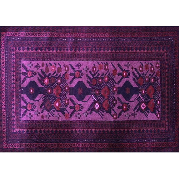 Ahgly Company Indoor Rectangle Persian Purple Traditional Area Rugs, 2' x 4'