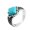 Light Blue, variant on Women Men's Stainless Steel Vintage Design Gemstone Ring Light Blue Size 9