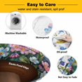 thumbnail image 3 of Elastic Fitted Round Tablecloth, Blue Spring Floral Waterproof Stretch Table Cover for 36"-44" Tables, Pink Flowers Butterfly Wooden Watercolor Washable Outdoor Tablecloths for Patio, Picnic, Camping, 3 of 9