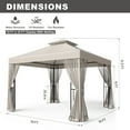 thumbnail image 4 of INTER HUT 10x10 Metal Patio Gazebo, Outdoor Gazebo Canopy Tent for Backyard with Mesh Privacy Curtains, 4 of 8