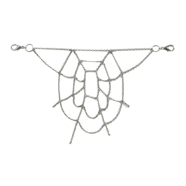 Punk Jeans Chain Spider Spider Web Pantalones Cadena Cinda de metal Cadena Cadena Decorativa Cadena