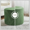 thumbnail image 4 of Bezseller Round Upholstered Pouf Ottoman Footrest for Living Room, Bedroom,Green, 4 of 8