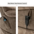thumbnail image 6 of Julyfox Lift Velvet Recliner Chair with Dual Motor, Massage and Heat, Brown, 6 of 7