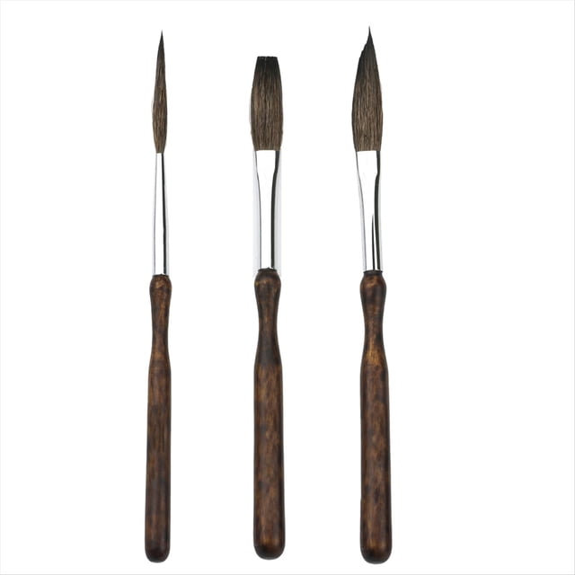 Kit de Pinceles para Rayado, 3 Pinceles Profesionales para Rayado, Pinceles para Trazos Largos y Pinceles para Trazos de Escritura.