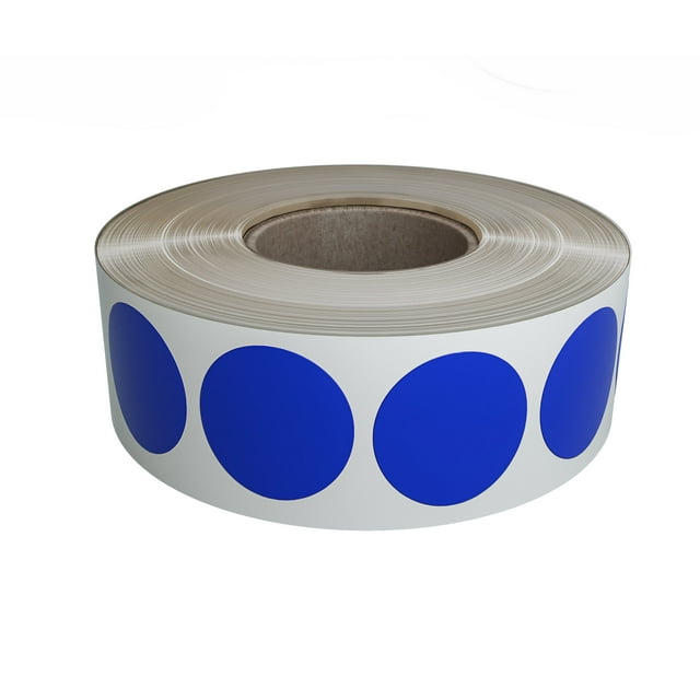 Sticker Labels Rolls for Color Coding 19mm - Blue Circle Dots Writable Surface - 1050 Pack by Royal Green