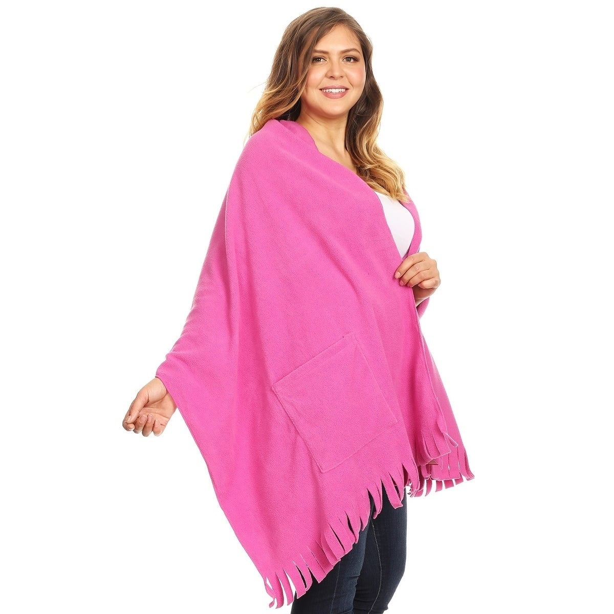 plus size white shawl