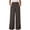 Brown, variant on Womens Wide Leg Straight Jeans Elastic High Waisted Pull on Trousers Stretchy Baggy Basic Denim Pants with Pockets