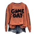 thumbnail image 3 of TINZ Ensemble Décontracté pour Femmes Col Rond Rugby Jour de Match Imprimé Chandail à Capuchon Chandail Blouse et Pantalon Chandails en Molleton Col Entonnoir Femmes, 3 of 3