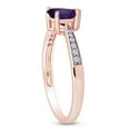 thumbnail image 4 of AFFY Simulated Alexandrite & White Cubic Zirconia Solitaire Heart Promise Ring 14K Rose Gold Over Sterling Silver Gift For Her Ring Size-7.5, 4 of 7