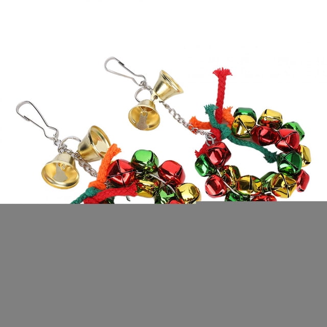 Navidad 2 Uds Mascota Pájaro Loro Campana Anillo Guirnalda Juguete Navidad Jaula Decorar Suministro