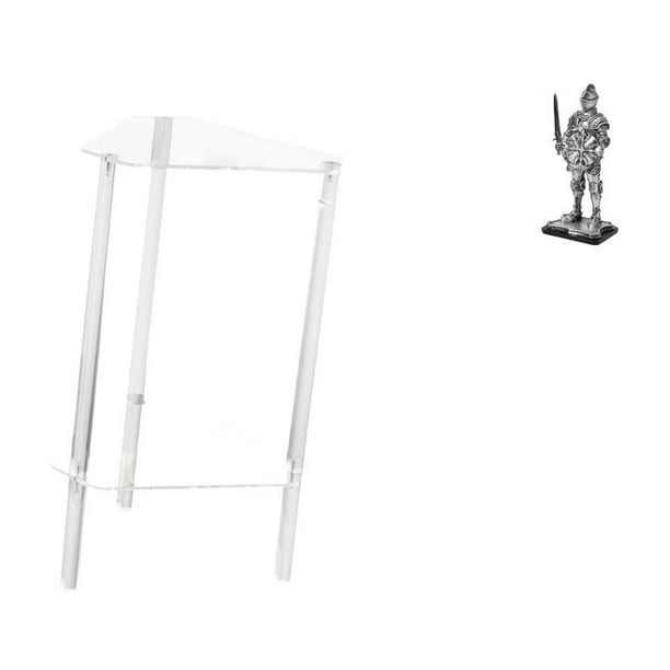 Mesita de noche,Mesa auxiliar de acrílico transparente,mesa auxiliar transparente de 2 niveles,Mesa pequeña de acrílico,mesita de noche pequeña,compacta,Figura de escritorio,Estatua de