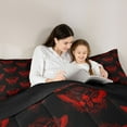 thumbnail image 4 of Feelyou Gothic Moth Twin Comforter Sets, Black Red Bedding Set, 2 Pieces, 4 of 7
