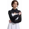 thumbnail image 2 of YEKEYI Fake Collar Shirt Long Sleeves Lace Shrug Victorian Blouse Crop Top Dickey Collar for Women, 2 of 5